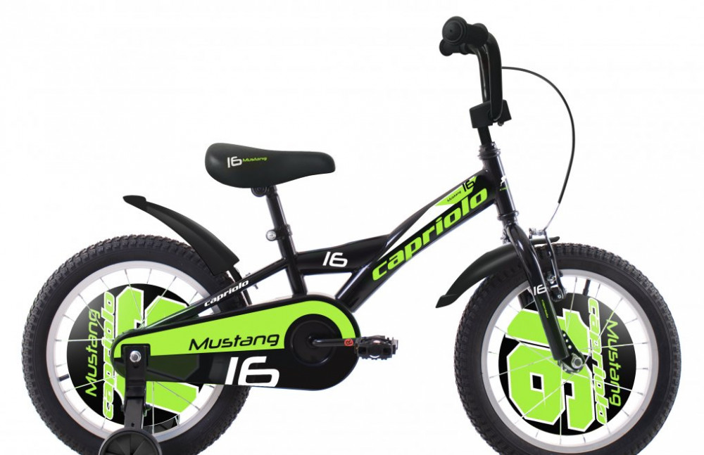Detský bicykel Capriolo BMX 16"HT MUSTANG čierno zelené