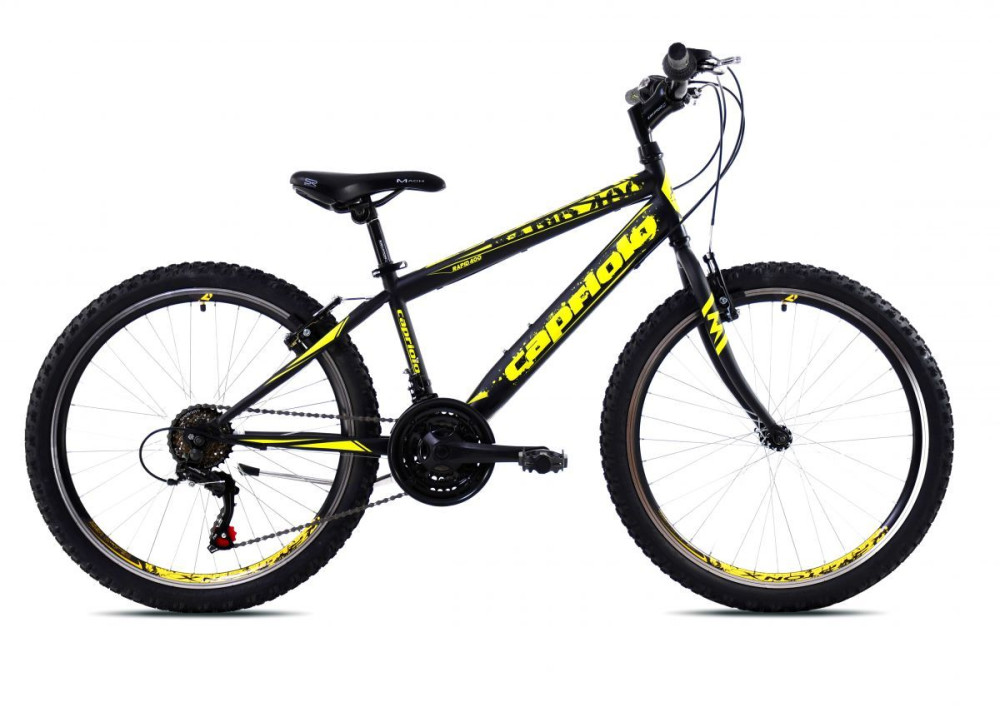 Detský bicykel Capriolo RAPID 240 24"/18HT èierno-žlté