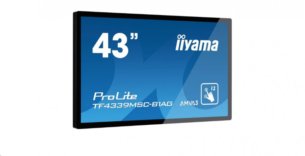 Dotykový monitor IIYAMA ProLite TF4339MSC-B1AG, 43" capacitive, FullHD, 8ms, 12TP, 400cd/m2, VGA/HDMI/DP, IP54, černý
