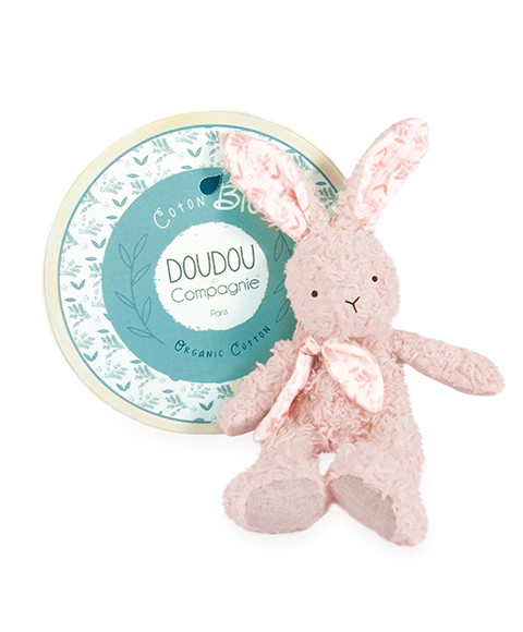 Hraèka Doudou ružový plyšový králik z BIO bavlny 25 cm