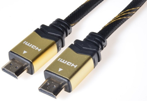 Kábel propojovací HDMI 1.4 s Ethernetem HDMI (M) - HDMI (M),  zlacené konektory, 1m