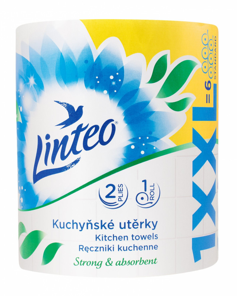 Kuchynská utierka Linteo 2 XXL bílé, 2-vrstvé, 2 role, 2x60m