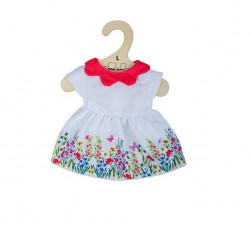 Hraka Bigjigs Toys Biele kvetinov aty s ervenm golierom pre bbiku 38 cm