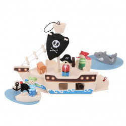 Hračka Bigjigs Toys Pirátska loď s pirátmi 