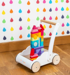Hračka Le Toy Van Petilou vozík s dúhovými kockami