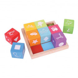 Kocky Bigjigs Toys Baby dreven s obrzkami 