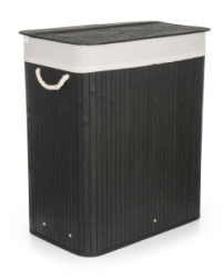 K na bielize G21 105 l s rozdeovaom bambusov ierny s bielym koom