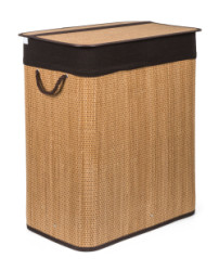 K na bielize G21 105 l s rozdeovaom, bambusov s hnedm koom