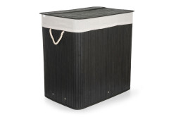 K na bielize G21 150 l s rozdeovami bambusov ierny s bieym koom