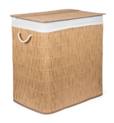 K na bielize G21 150 l s rozdeovami, imitcia ratanu s bielym koom