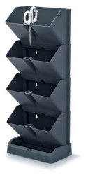 Kvetin Prosperplast MINI CASCADE sada kvetinov s nonicami na bylinky antracit 