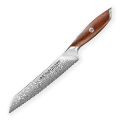 N Dellinger na peivo Bread 210 mm Rose Wood Damascus