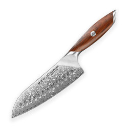 N Dellinger Santoku 185 mm Rose Wood Damascus