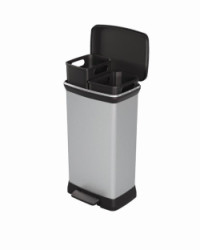 Odpadkov k Curver Deco Bin Duo 23 l + 23 l strieborn