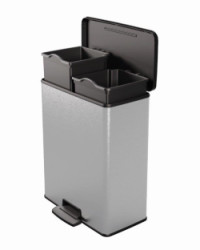 Odpadkov k Curver Deco Bin Duo 26 l + 26 l strieborn