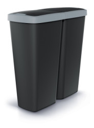 Odpadkov k Prosperplast COMPACTA Q DUO, 50 l ierny so svetlo edm vekom