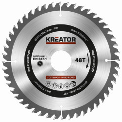 Plov kot Kreator KRT020411 na drevo 165mm, 48T