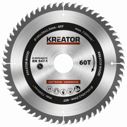 Plov kot Kreator KRT020415 na drevo 185mm, 60T