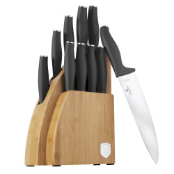 Sada noov Berlingerhaus so stojanom BAMBOO 10 ks Antracit Collection