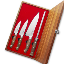 Sada noov Dellinger 3 ks + ocieka v drevenej darekovej krabici, Walnut