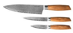 Sada noov G21 Gourmet Damascus small box 3 ks, rukov zebrawood