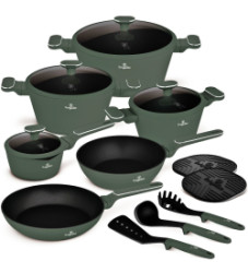 Sada riadu Berlingerhaus s tit�nov�m povrchom 15 ks Matte Green Collection