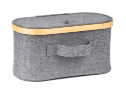 lon box G21 30 x 15 x 15 cm, bambusov s vekom, siv