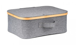 lon box G21 40 x 30 x 15 cm, bambusov s vekom, siv