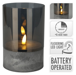 Vianon dekorcia svieka LED, priemer 10 x 15  cm, blikajci plame, asova