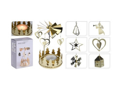 Vianočná dekorácia zvonenie anjelské 13 x 8 cm, zlatá, 6 dekorov