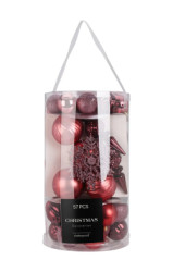 Vianon ozdoby sprava 57 ks ruov rov, MIX