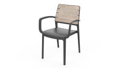 Z�hradn� kreslo Keter Deco Porto s podr��kami aswhood / grafit