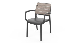 Z�hradn� kreslo Keter Deco Porto s podr��kami storm grey / grafit