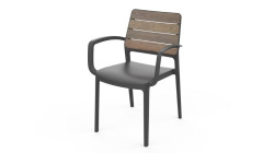 Z�hradn� kreslo Keter Deco Porto s podr��kami walnut / grafit