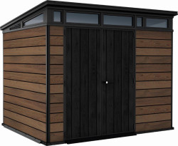 Zhradn domek Keter PENT Signature 9x7 Walnut, s podlahou