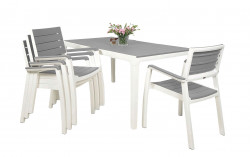 Zhradn nbytok Keter Harmony set stl + 4 stoliky biela/svetloed