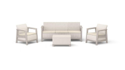 Z�hradn� n�bytok Keter Keter Scandi kerti b�tor szett h�romszem�lyes kanap� + 2 sz�k + t�rol�asztal b�zs sz�rke b�ovo s