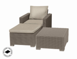 Zhradn nbytok Keter set stl + kreslo + podnoka California cappuccino, pokoden obal
