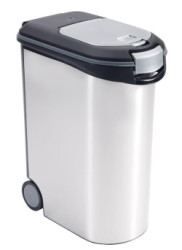 Zsobnk Curver na krmivo 20 kg / 54 l metalick biely